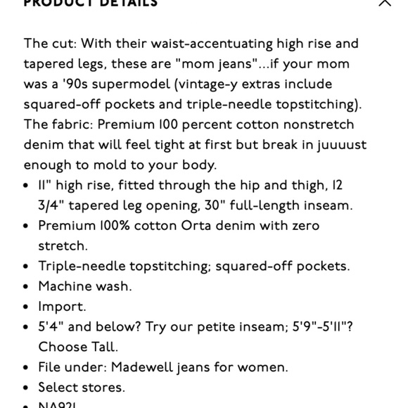 [MADEWELL] NWT The Perfect Vintage Full-Length Jean - Picture 5 of 9